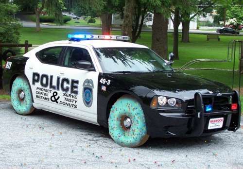 police-car-with-donut-wheels